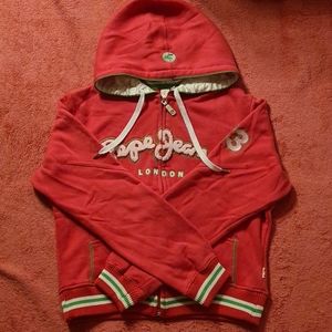 Pepe jeans pink and green hoodie